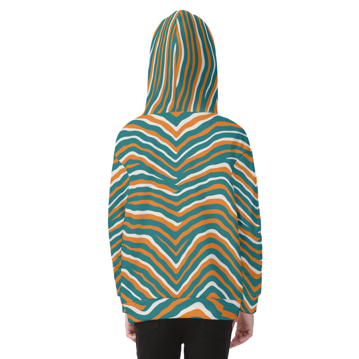 Miami Dolphins Zubaz All-Over Print Kid's Heavy Fleece Zip Up Hoodie