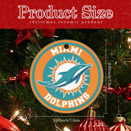 Miami Dolphins Zubaz Christmas Round Ornaments For The USA （6pcs）