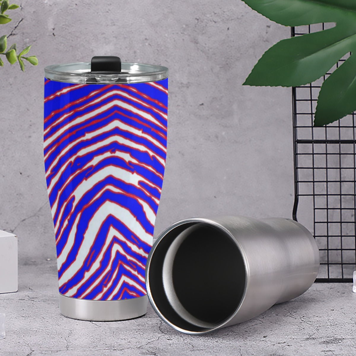 Buffalo Bills Zubaz 30OZ Cone Car Cup - Image 3