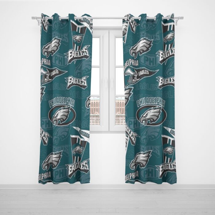 Philadelphia Eagles Zubaz Grommet Curtains (Large Size) - Image 1