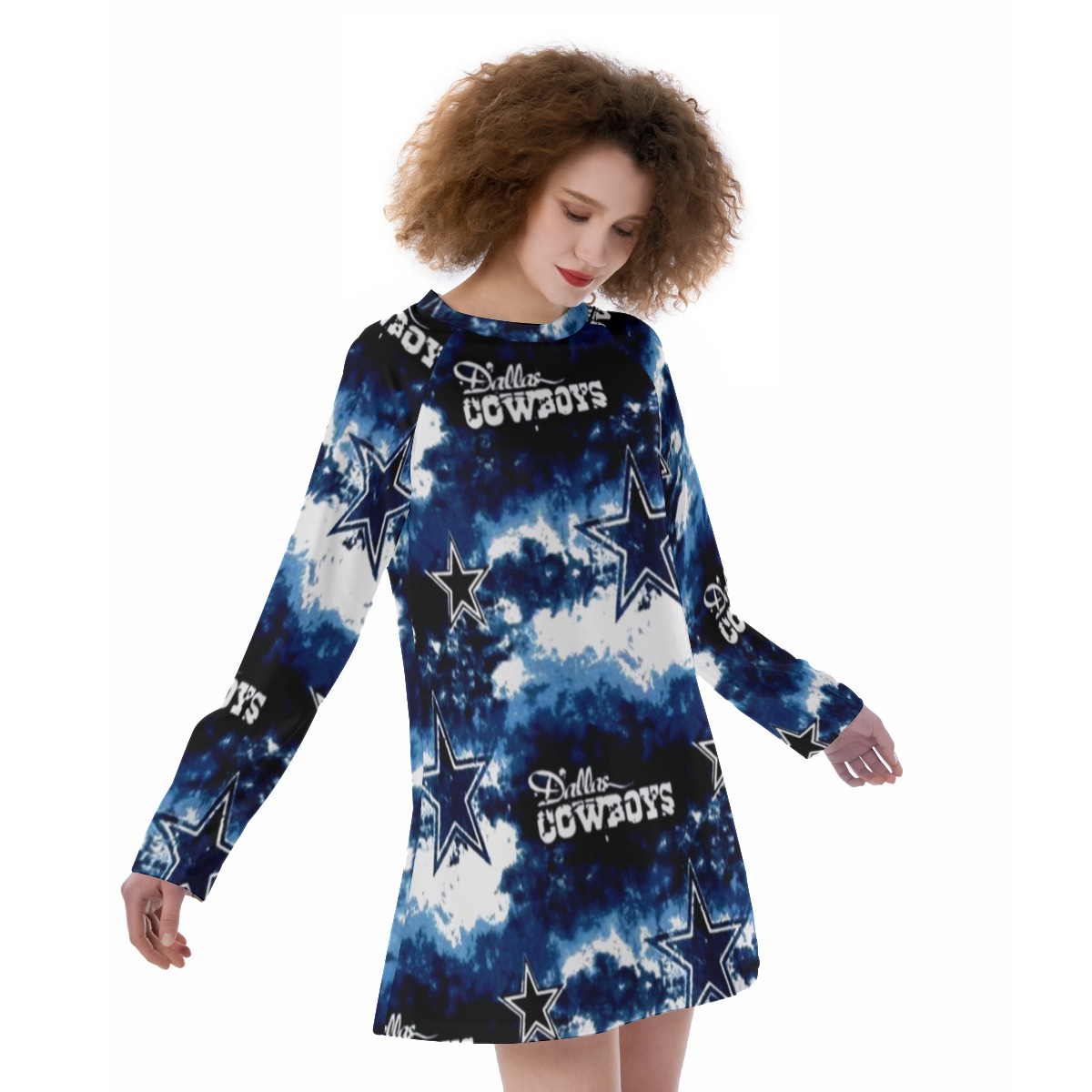 Dallas Cowboys Zubaz All-Over Print Women's Raglan Sleeve Dress - Image 2