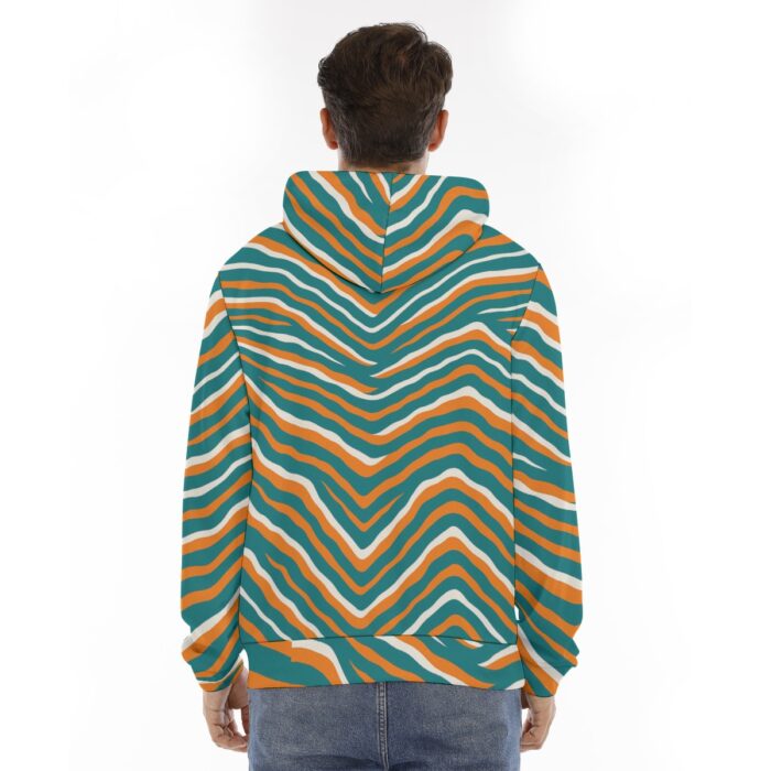 Miami Dolphins Zubaz All-Over Print Men's Hoodie With Placket Double Zipper - Image 1