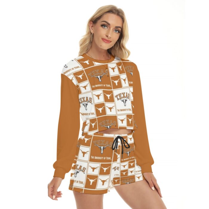 Texas at Austin - Longhorns Women's Short Sweatshirt And Pants Suit - Image 3