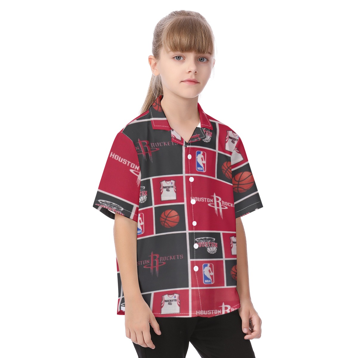 Houston Rockets Kid's Hawaiian Vacation Shirt - Image 2