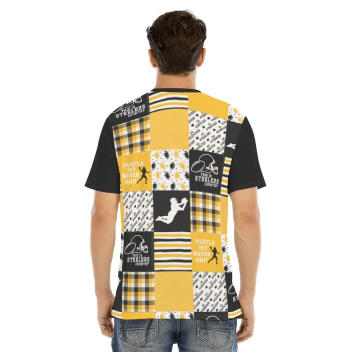 Pittsburgh Steelers Zubaz All-Over Print Men's Short Sleeve T-shirt With Button Closure - Image 1