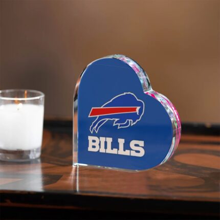 Buffalo Bills Zubaz Heart Shaped Acrylic Desktop Ornament