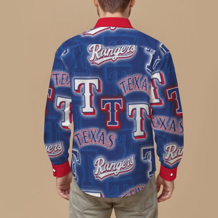 Texas Rangers Men's Slim Fit Long Sleeve Shirt - Image 2