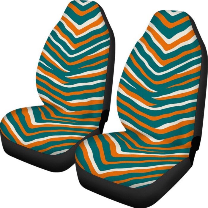 Miami Dolphins Zubaz Universal Car Seat Cover With Thickened Back - Image 1
