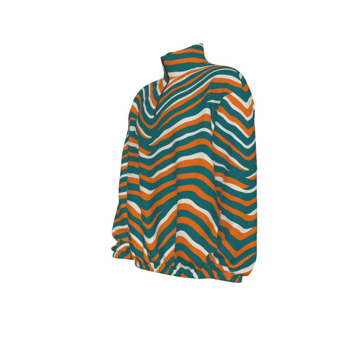 Miami Dolphins Zubaz All-Over Print Unisex Turtleneck Zippered Sweatshirt - Image 2
