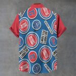 Detroit Pistons Men's Stand Collar Shirt|110GSM Imitation Flax - Image 2
