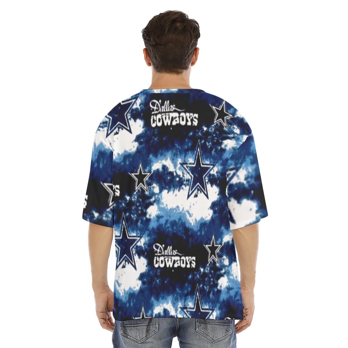 Dallas Cowboys Zubaz All-Over Print Men's Drop Shoulder T-shirt With Short Sleeve - Image 3