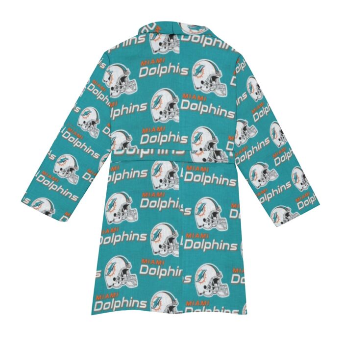 Miami Dolphins Zubaz All-Over Print Men's Borg Fleece Robe - Image 4