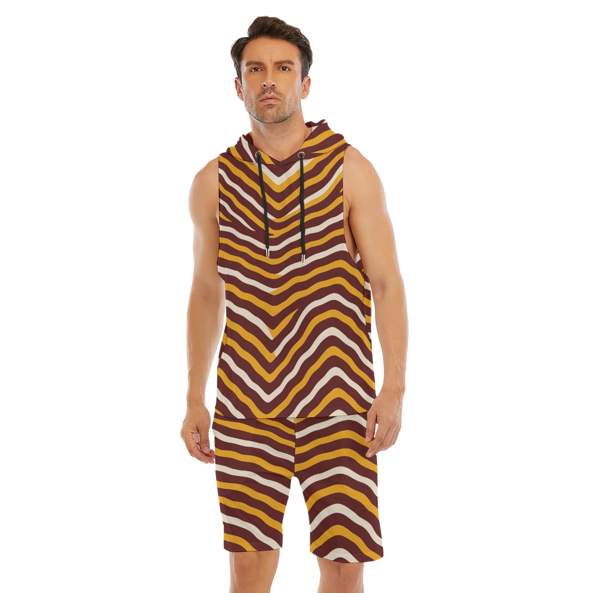 Washington Commanders Zubaz Men's Sleeveless Vest And Shorts Set - Image 4