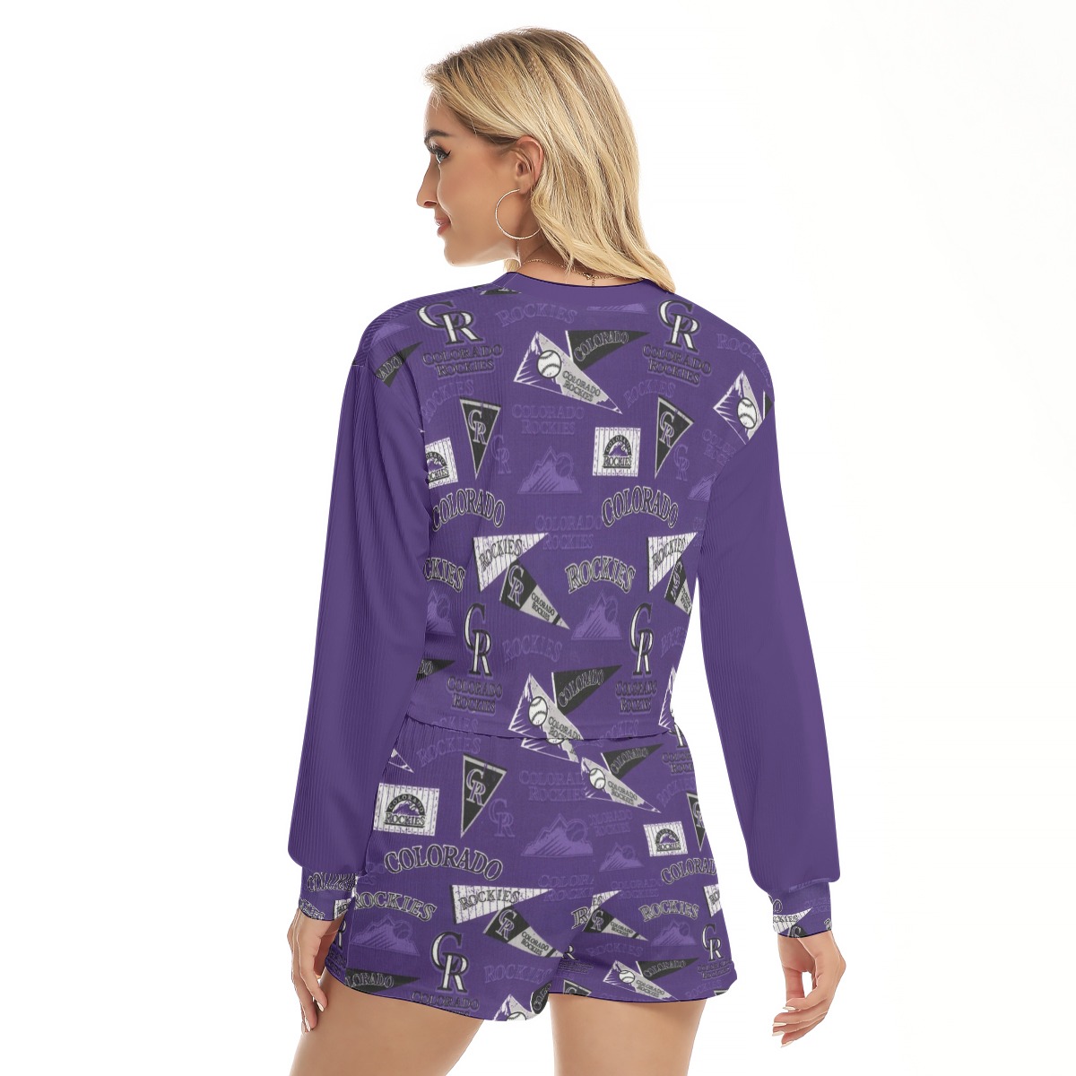 Colorado Rockies Women's Short Sweatshirt And Pants Suit - Image 4