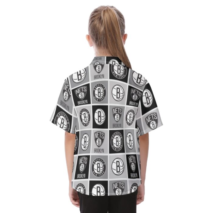 Brooklyn Nets Kid's Hawaiian Vacation Shirt - Image 4