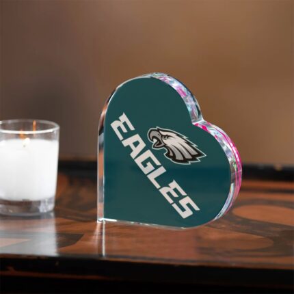 Philadelphia Eagles Zubaz Heart Shaped Acrylic Desktop Ornament