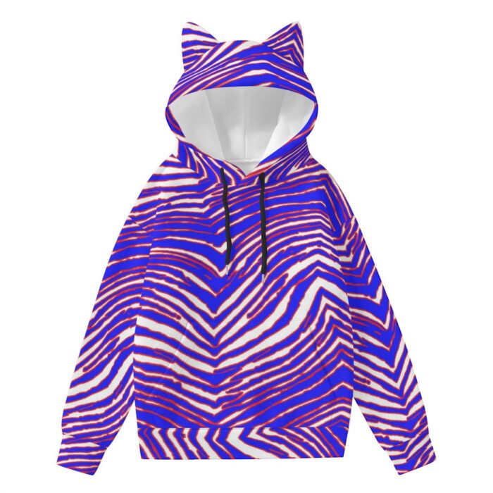 Buffalo Bills Zubaz All-Over Print Women’s Hoodie With Decorative Ears - Image 4