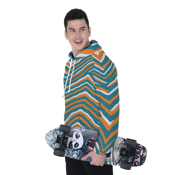 Miami Dolphins Zubaz All-Over Print Men's Heavy Fleece Raglan Hoodie - Image 1