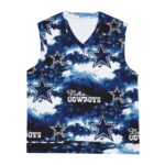 Dallas Cowboys Zubaz All-Over Print Men's Imitation Knitted V-neck Vest - Image 3