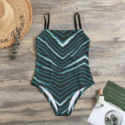 Philadelphia Eagles Zubaz All-Over Print Women's Halter Strap Swimsuit