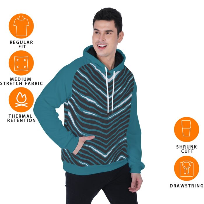 Philadelphia Eagles Zubaz All-Over Print Men's Heavy Fleece Raglan Hoodie - Image 6