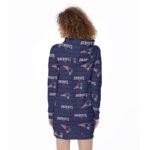 New England Patriots All-Over Print Women's Long Hoodie - Image 2