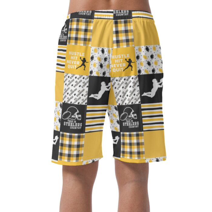 Pittsburgh Steelers Zubaz All-Over Print Men's Casual Shorts - Image 3