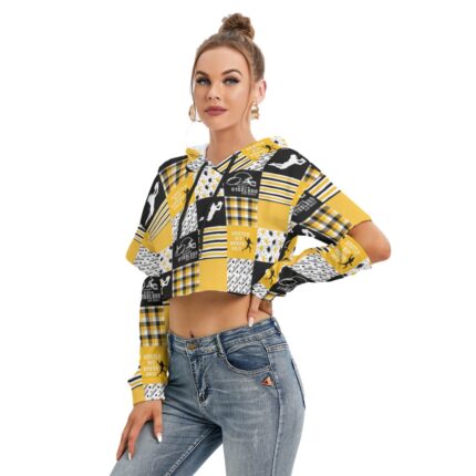 Pittsburgh Steelers Zubaz All-Over Print Women's Heavy Fleece Hoodie With Hollow Out Sleeve