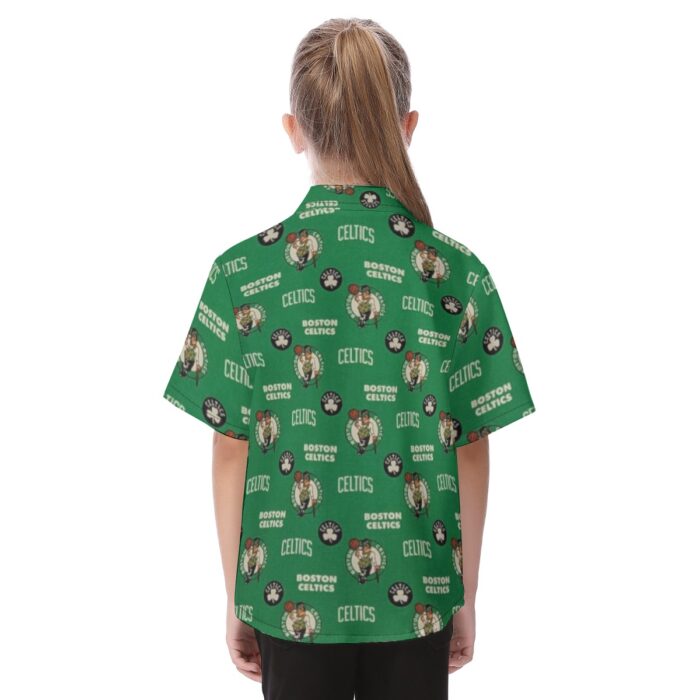 Boston Celtics Kid's Hawaiian Vacation Shirt - Image 4