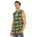 Green Bay Packers All-Over Print Men's Tank Hooded Vest - Image 3