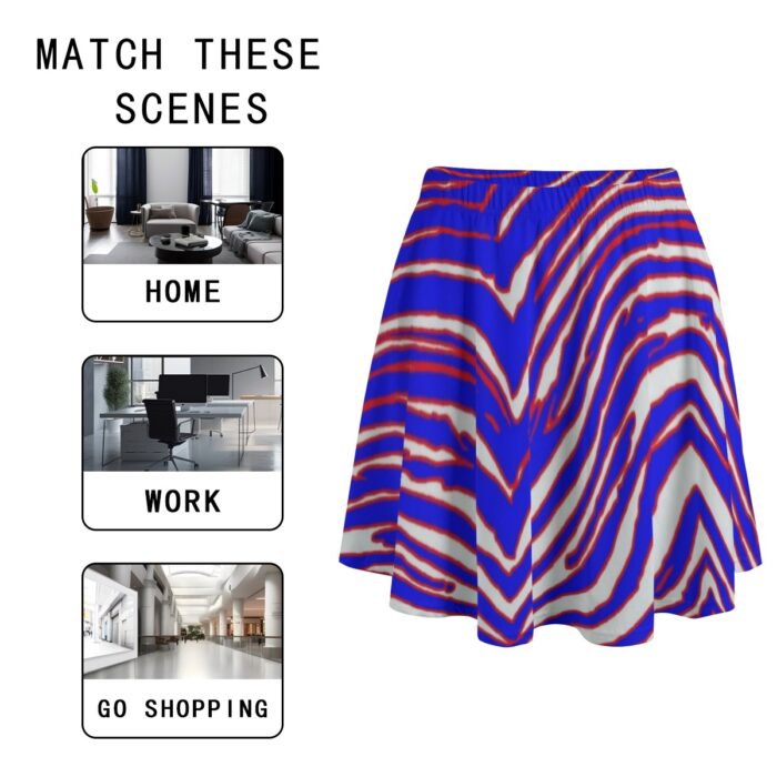 Buffalo Bills Zubaz All-Over Print  Women's Bazyrey Skirts With pocket - Image 1