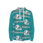 Miami Dolphins Zubaz All-Over Print Men's Half  Button Hoodie