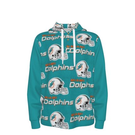 Miami Dolphins Zubaz All-Over Print Men's Half Button Hoodie