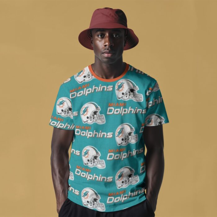 Miami Dolphins Zubaz All-Over Print Men's O-Neck T-Shirt - Image 1