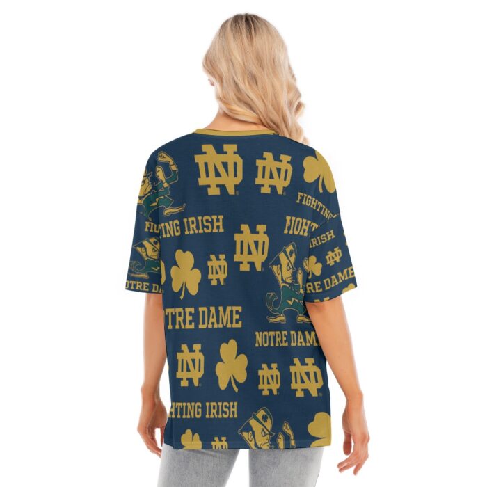 Notre Dame - Fighting IrishWomen's Short Sleeves T-shirt With Hem Split - Image 4