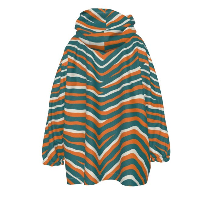 Miami Dolphins Zubaz All-Over Print Kid's Sherpa Fleece Hoodie Blanket - Image 1