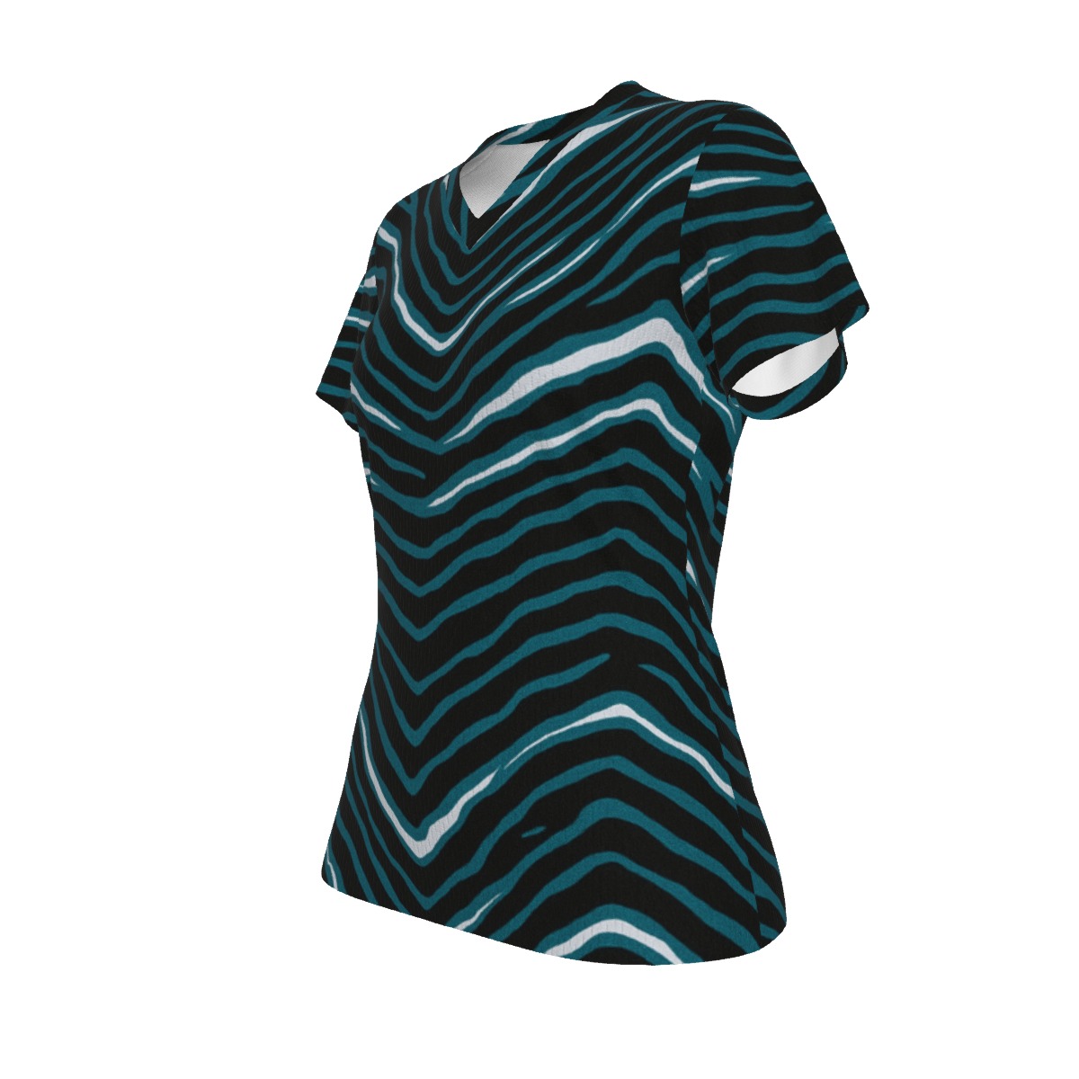 Philadelphia Eagles Zubaz All-Over Print Women's V-neck T-shirt - Image 4