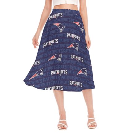 New England Patriots Zubaz All-Over Print Women's Long Section Chiffon Skirt
