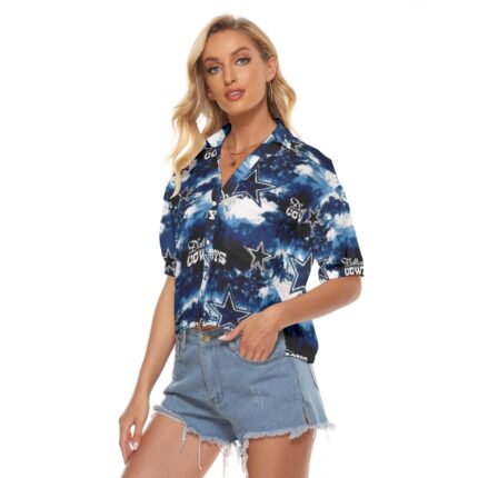 Dallas Cowboys Zubaz All-Over Print Women's V-neck Shirts