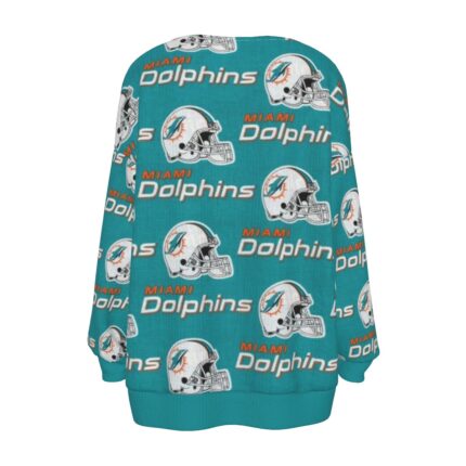 Miami Dolphins Zubaz All-Over Print Women's Imitation Knitted Cardigan