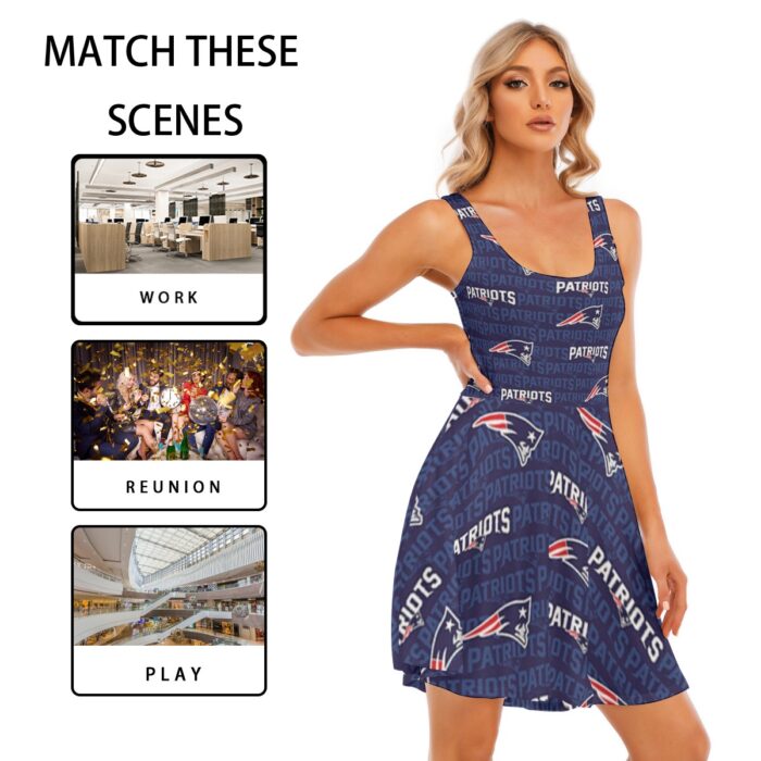New England Patriots Zubaz All-Over Print Women's Tank Vest Dress - Image 4