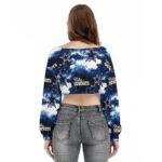Dallas Cowboys Zubaz All-Over Print Women's V-neck Long Sleeve Cropped Sweatshirt - Image 4