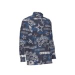 Dallas Cowboys Zubaz All-Over Print Men's Sports Collar Jersey With Long Sleeve| Interlock - Image 4