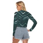 Philadelphia Eagles Zubaz All-Over Print Women's Hollow Chest Keyhole Tight Crop Top - Image 4