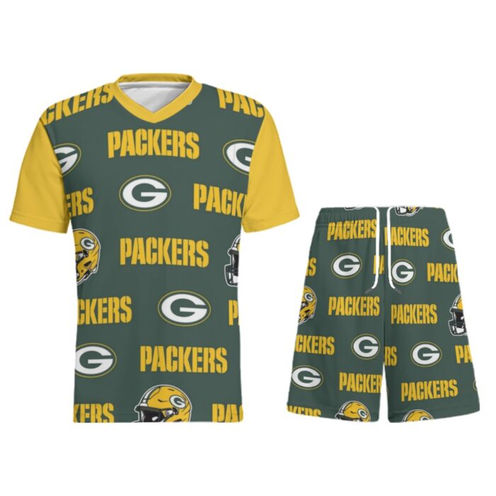 Green Bay Packers All-Over Print Children's Sports T-Shirt Set - Image 2