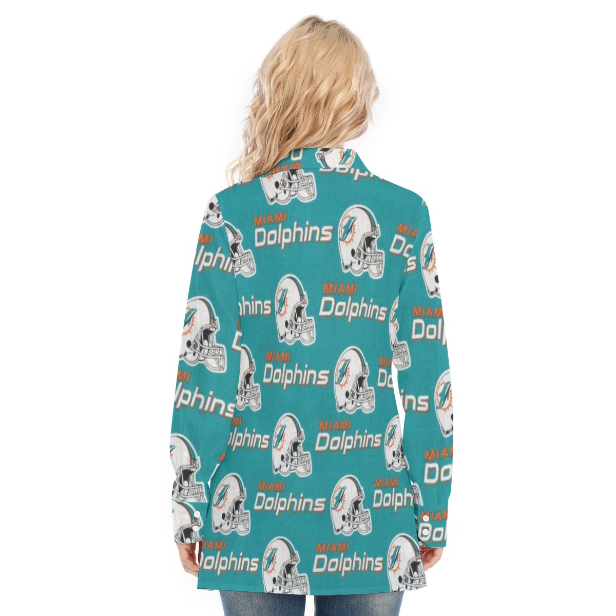 Miami Dolphins Zubaz All-Over Print Women's Long Shirt - Image 6