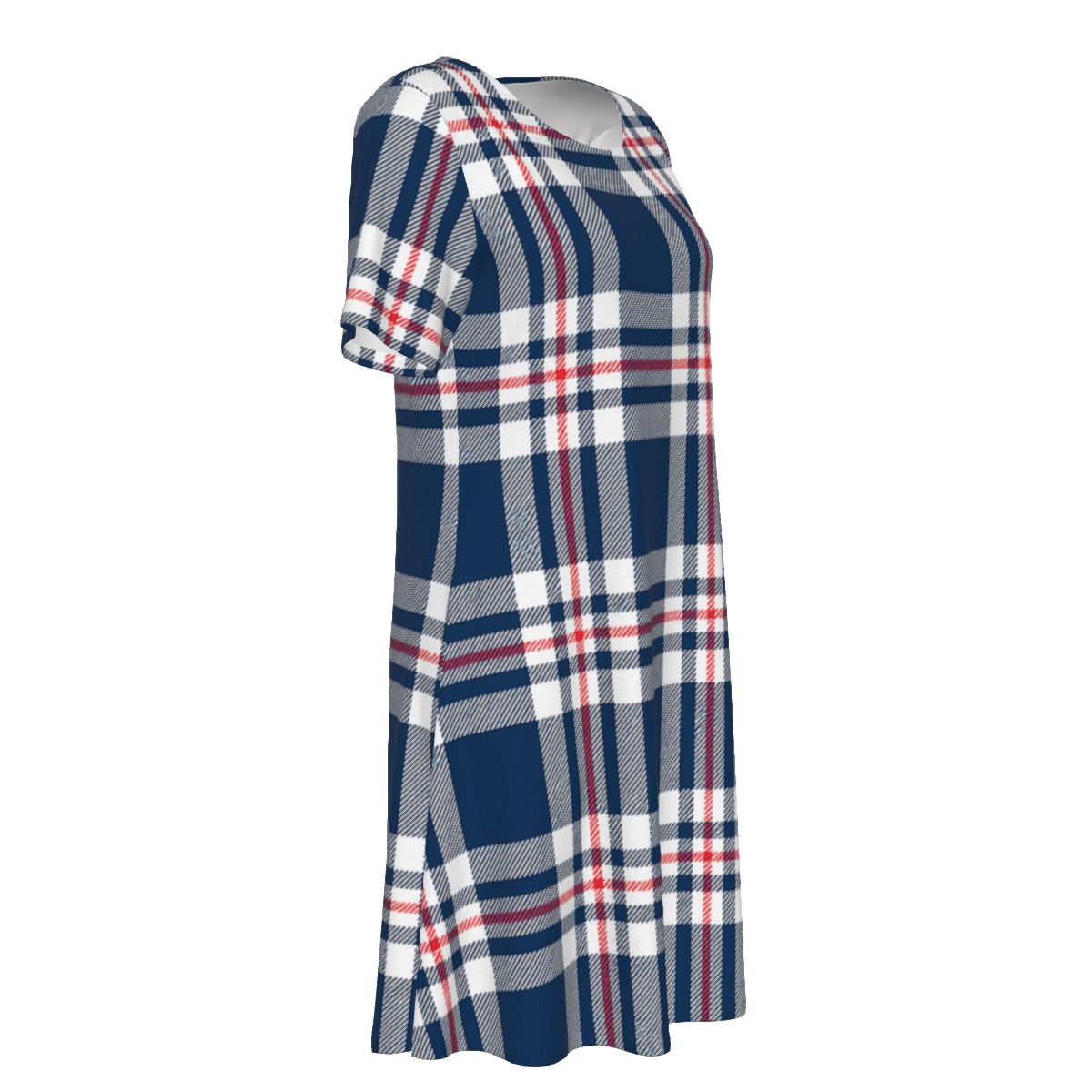 New England Patriots Zubaz All-Over Print Women's Dress With Short Sleeve - Image 2