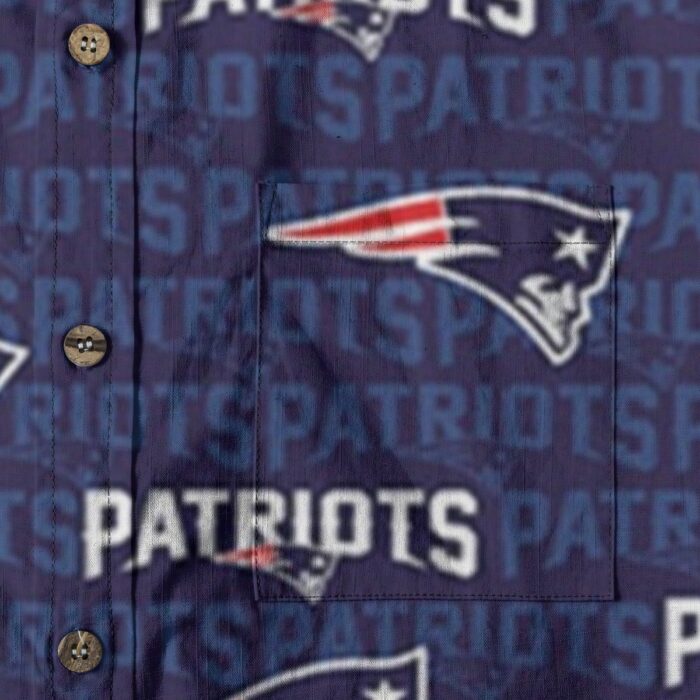 New England Patriots All-Over Print Men's Breathable Cotton Shirt|125GSM - Image 2