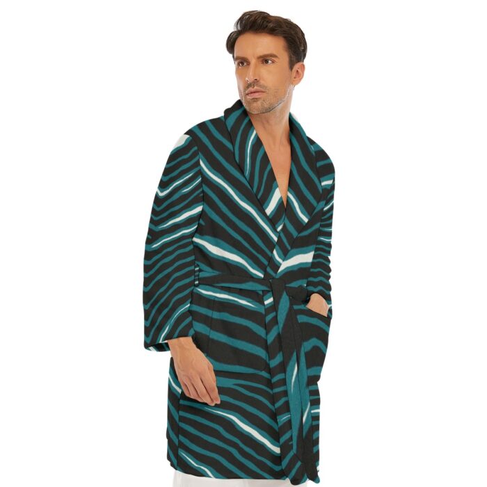 Philadelphia Eagles Zubaz All-Over Print Men's Borg Fleece Robe - Image 2