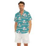 Miami Dolphins Zubaz All-Over Print Men's Deep V-neck Short Sleeve T-shirt - Image 2
